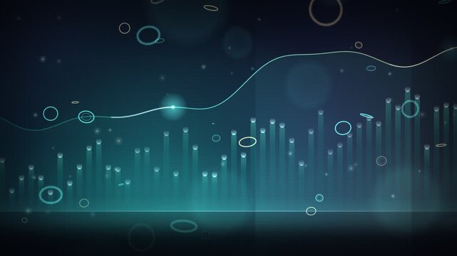 Financial freedom and wealth creation concept animation with stock market charts and currency symbols