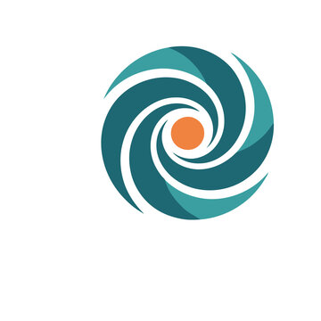 Swirl logo with orange circle
