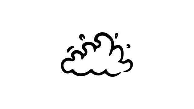 Cloud For Weather Forecasts And Sky Scenes Doodle Animation. Weather Symbol And Cloud Computing Reference. 4K Video Loopable Overlay Element. Hand-Drawn Animated Icon With Alpha Channel.