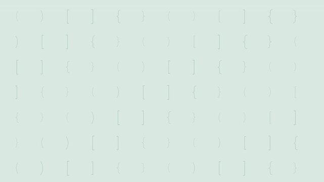 Soft mint green breathing bracket grid background with gentle seamless motion