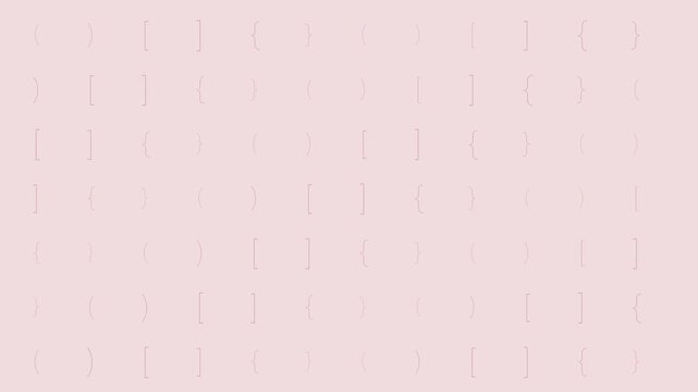 Soft sakura pink breathing bracket grid background with gentle seamless motion