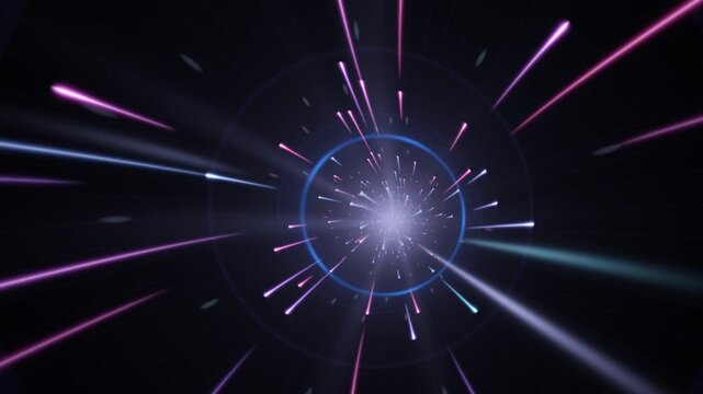 Futuristic Neon Light Speed Tunnel Space Travel Motion Graphics Loop