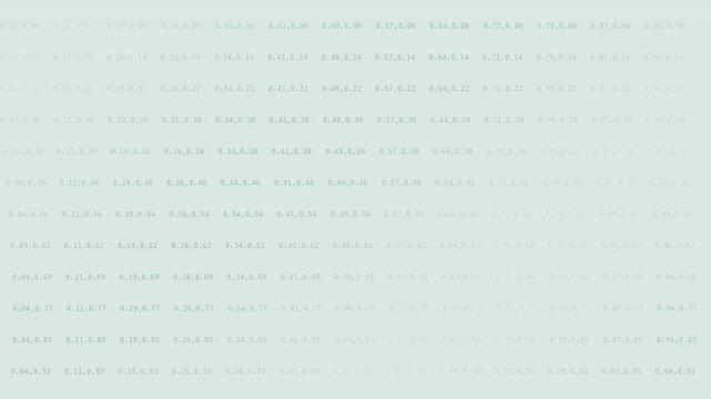 Soft mint green monospace coordinate field background with gentle seamless motion