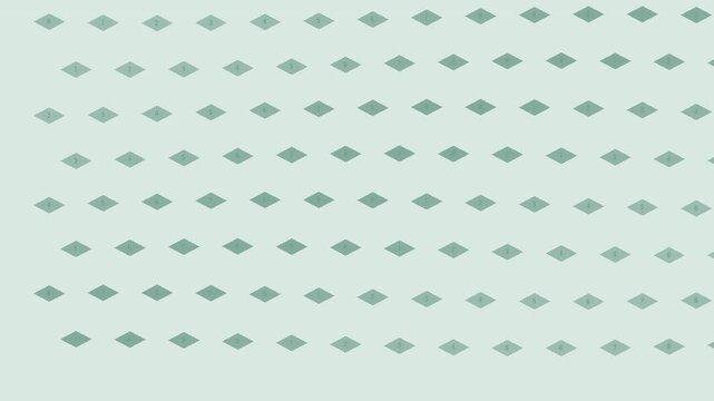 Soft mint green isometric number block background with gentle seamless motion