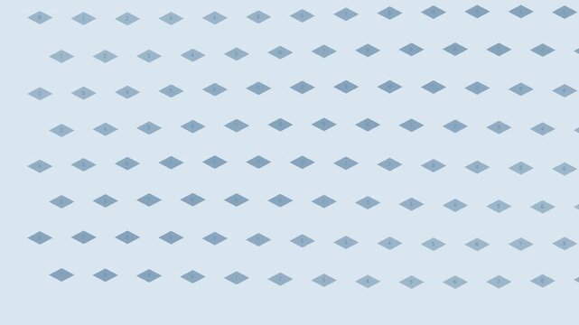Soft powder blue isometric number block background with gentle seamless motion