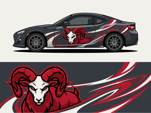 Red Ram Car Vinyl Wrap