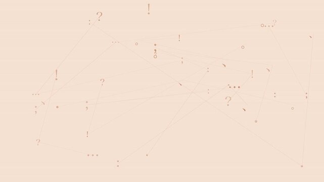 Soft peach beige punctuation constellation editorial background with gentle seamless motion