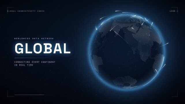Global connectivity index dashboard with interactive world map and data transfer rates