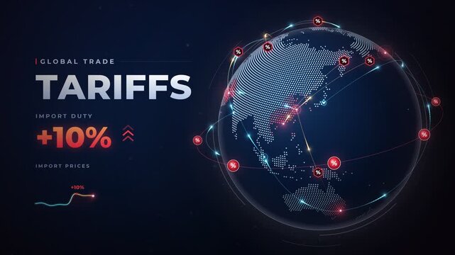 Global Trade Tariffs And Import Duty Economic Impact Infographic Animation