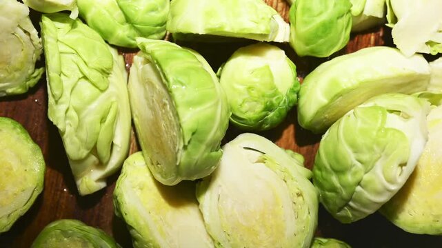 Fresh Brussels sprouts texture, natural organic pattern