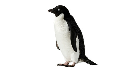Fototapeta premium Adelie penguin standing in profile with black and white feathers
