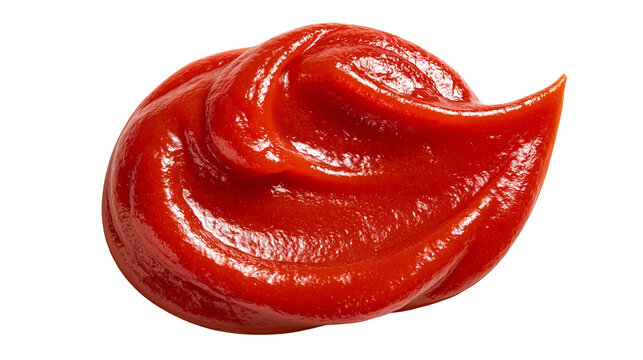 Swirl of thick red tomato ketchup sauce