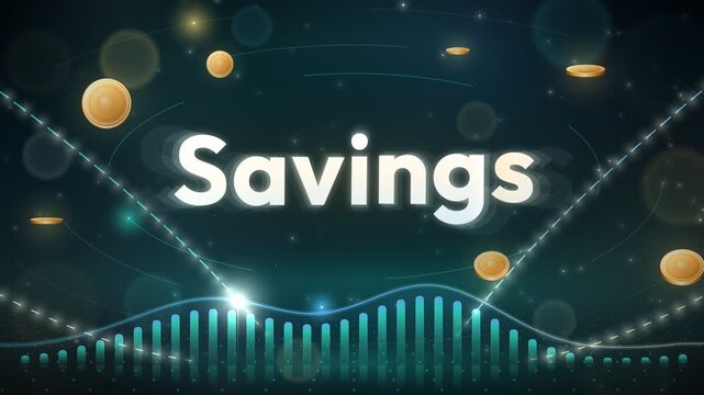 Digital Savings and Financial Growth Animated Infographic Loop