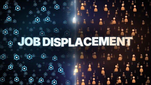 Job Displacement and Automation Workforce Impact Motion Graphics Loop