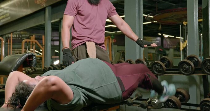 Professional Core Workout With Abdominal Exercises in Gym &mdash; Athlete performs an intense abs training session designed to strengthen and define the abdominal muscles. Cinematic fitness footage captures