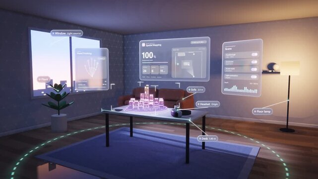 Mixed Reality Spatial Mapping Room Scan Holographic Interface Loop
