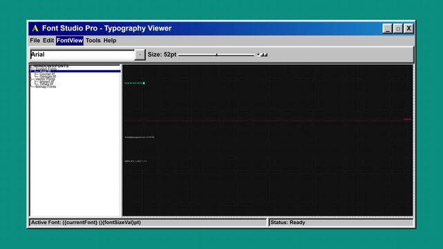 Retro Computer Typography Software Interface