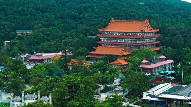 Po Lin Monastery and Grand Hall of Ten Thousand Buddhas, Lantau Island, Hong Kong, China