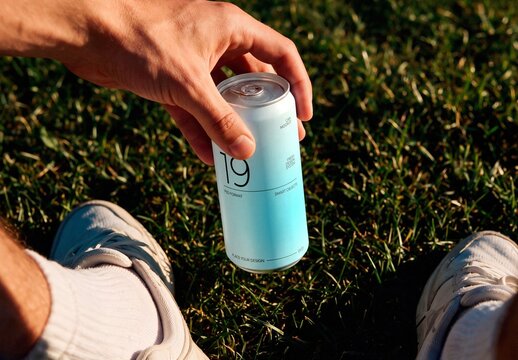 Can Mockup In Sunlight For Branding And Merchandise Design