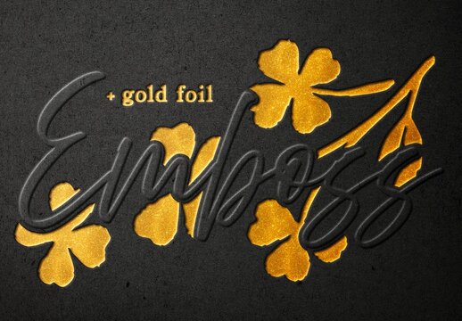 Embossed And Debossed Foil Template For Poster And Social Media Design