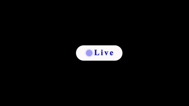 Modern live status button with purple indicator light