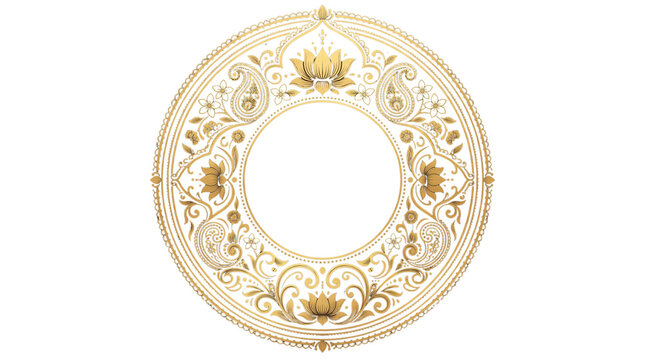 Elegant gold ornate frame decorative element for event invitations