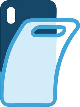 Smartphone protective case icon showing a slim cover design for modern mobile device safety for commercial use