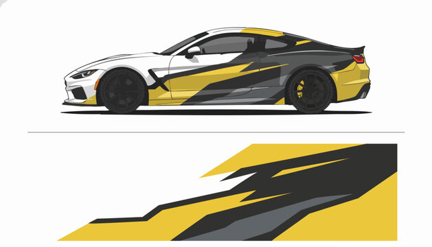 sleek sports car racing design illustration