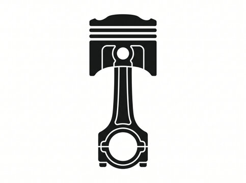 Black engine piston icon on a white background