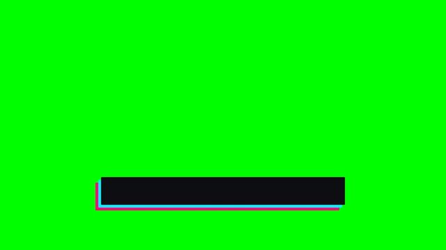Black Lower Third Bar Animation On Green Screen Background.