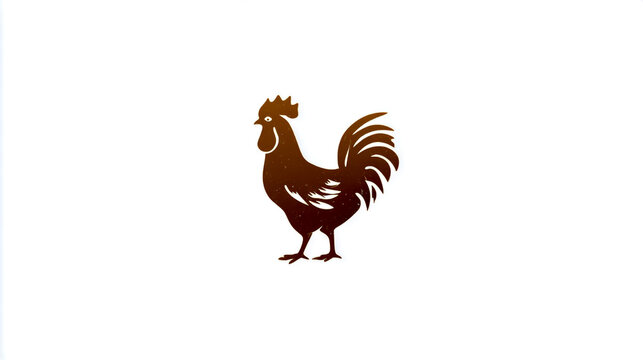 Simple, minimalist logo of a chicken