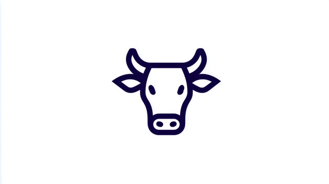 Vector logo of a cow