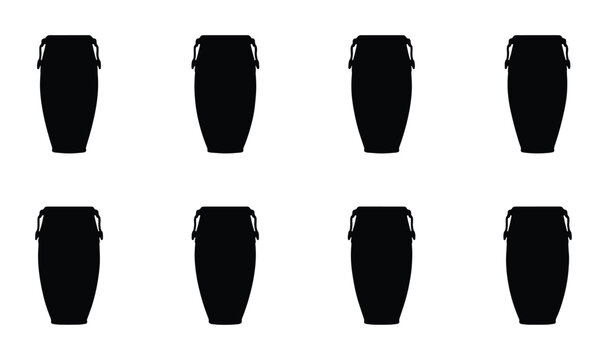 Conga drum silhouettes set for music and rhythm design