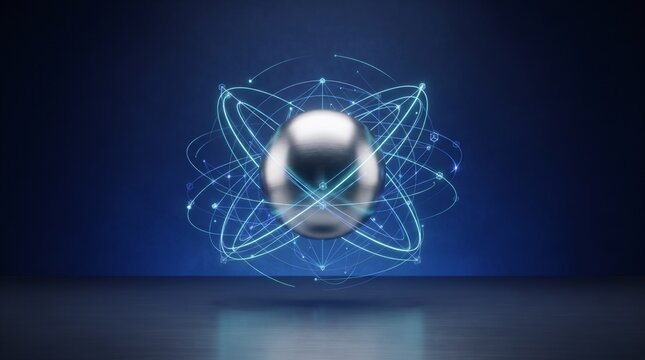 "futuristic_metallic_sphere_glowing_orbital_rings.jpg","Futuristic Metallic Sphere Surrounded by Glowing Blue Orbital Rings and Digital Nodes
