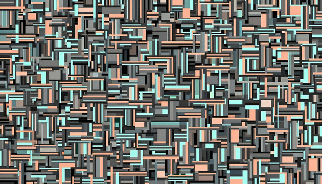 Abstract geometric pattern a complex interplay of rectangular shapes and colors