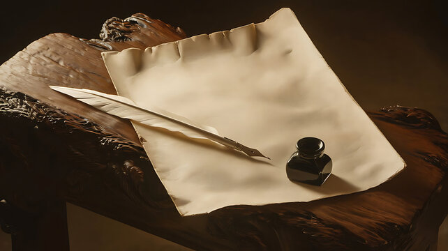Ancient scribe at work a moment of historical documentation and literary creation