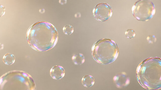 Fond abstrait de bulles de savon flottantes