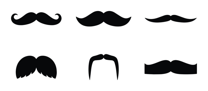 Mustache silhouettes for logo and sticker