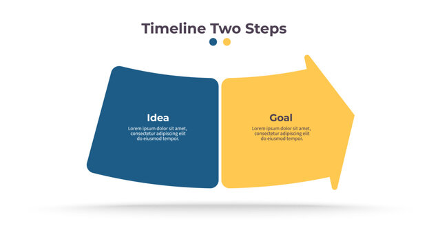 Business infographic template. Process chart with two options, steps. Vector chart.