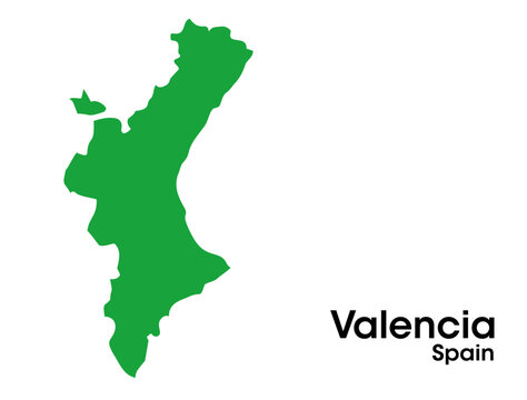 valencia spain map in vectors