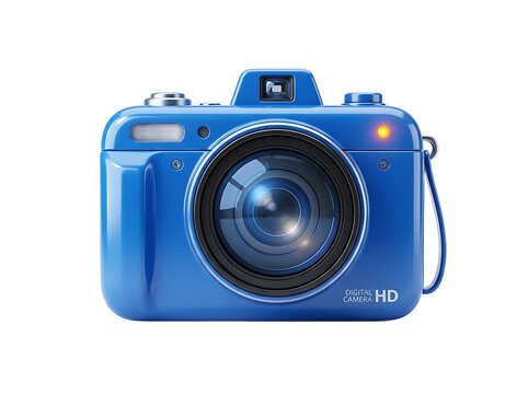 Compact Digital Camera Isolated on White Background for Digital Photography, Lens, Focus, Vintage Equipment and Classic Photocamera Concepts