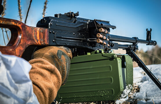 close-up of a machine gun