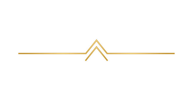 Minimalist gold chevron decorative divider with a symmetrical metallic linear design for elegant stationery and editorial layouts