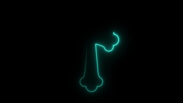 Glowing cyan outline of a four-leaf clover shape against a solid black background