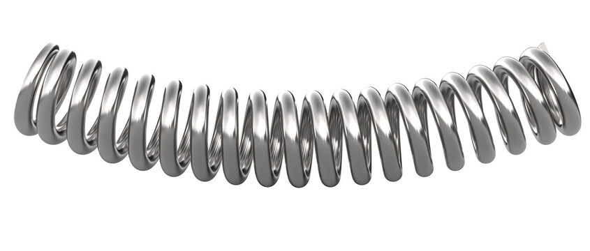 Metal spring element isolated 3d