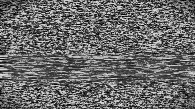 Monochrome TV static noise screen grain and horizontal scan lines television signal background