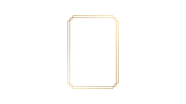 Minimalist rectangular gold frame with a double line border for elegant graphic design