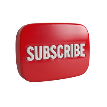 Red subscribe button with shadow