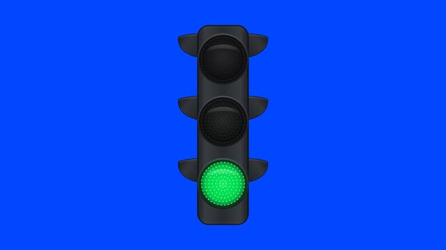 Traffic lights set with red yellow and green signals for road safety vector