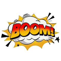 explode boom cartoon comic icon.describe satifying and positive ratingthat can use on social media advertising,etc © Abdul